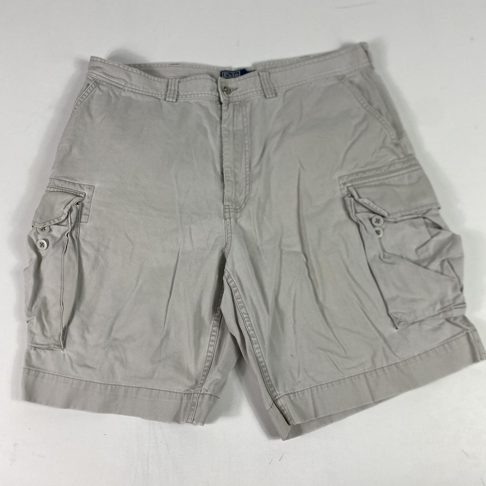 Polo Ralph Lauren Cargo Shorts Mens 38 Beige Polo Chino Flat Front 10 Inseam
